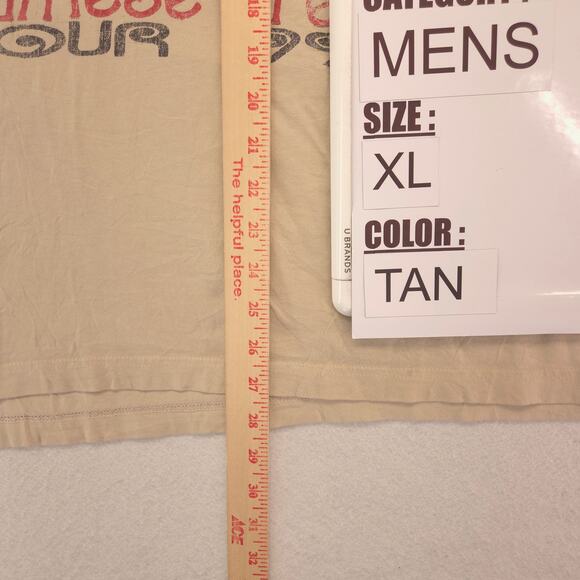 Smashing Pumpkins Band Graphic Crew Neck T Shirt Mens Size Extra Large XL Tan - Picture 6 of 9